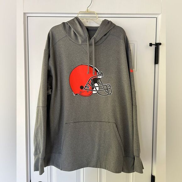 Nike dri- fit Gray Cleveland Browns Performance Circuit Logo Essential Hoodie - Picture 3 of 11